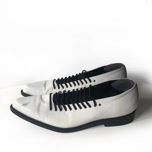 Comme des Garçon CDG white corset lace up shoes